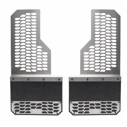 Putco Polished Stainless Steel HEX Steel Mud Skins - Rear Pair |78045| - Fits Dodge Ram 3500 2019-2027 Dually