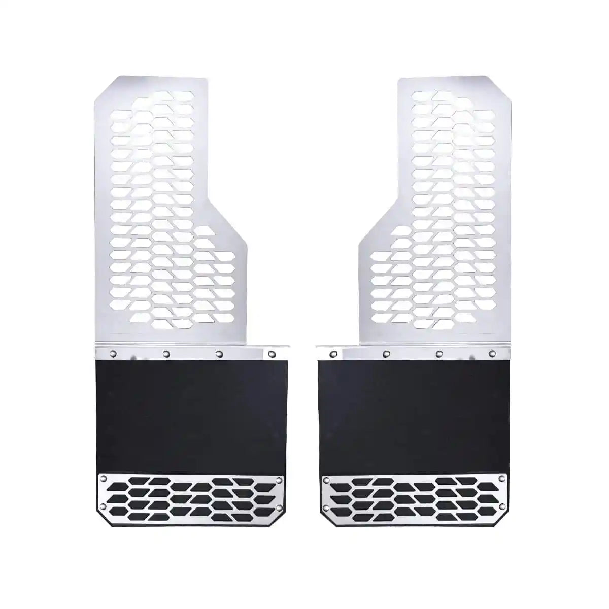 Putco Polished Stainless Steel HEX Steel Mud Skins - Rear Pair |78055| - Fits Ford F350 / F450 2011-2016 Dually